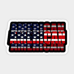 Patriotic American Flag Typography for Men, Women & Kids" Sticker